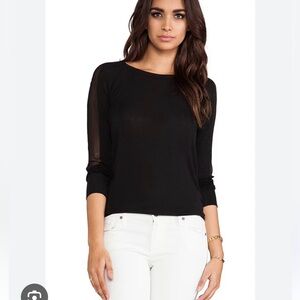 Elizabeth And James Sloane Black Sheer Top Size Small